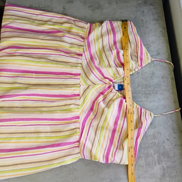 Old Navy Fit & Flare Striped Maxi Halter Dress Flowy Colorful Cotton Size XL - Picture 11 of 13